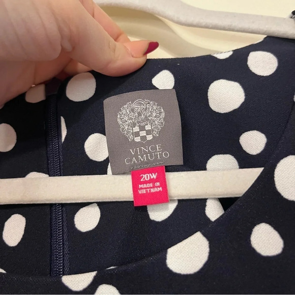 VINCE CAMUTO Polka Dot Vintage 50s Look Preppy Aline Skirt Minidress - Picture 8 of 13